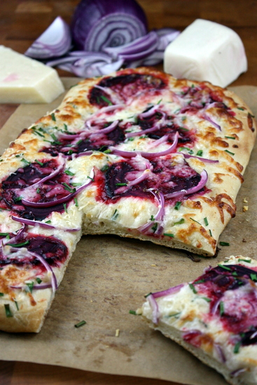 beet-onion-and-chive-flatbread | The Kitchen Paper