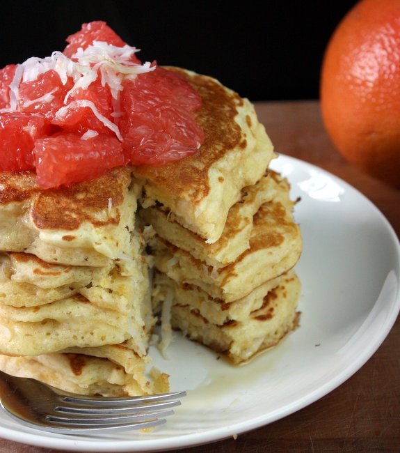 grapefruit coconut pancakes