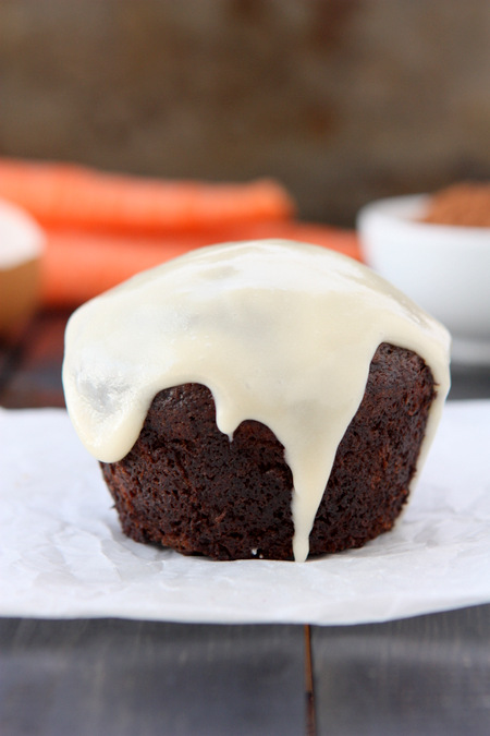 Chocolate Coconut Milk Carrot Cake Cupcakes | thekitchenpaper.com