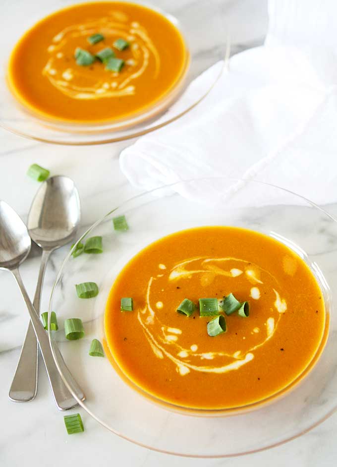 Orange Tomato, Turmeric, Coconut Soup | thekitchenpaper.com