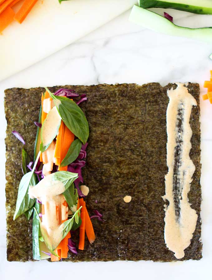 Nori Salad Wraps | thekitchenpaper.com