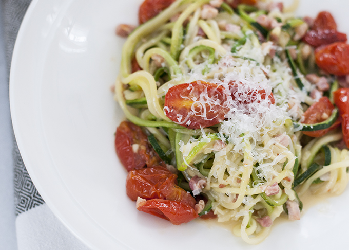 Zucchini Noodle Carbonara | thekitchenpaper.com