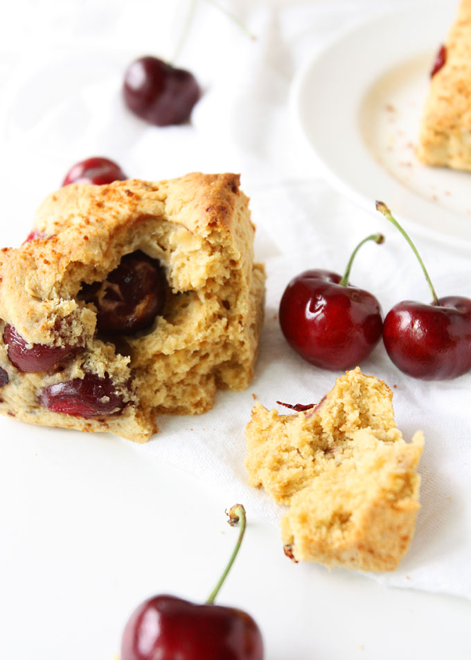 Almond Cherry Scones (with coconut sugar) | thekitchenpaper.com