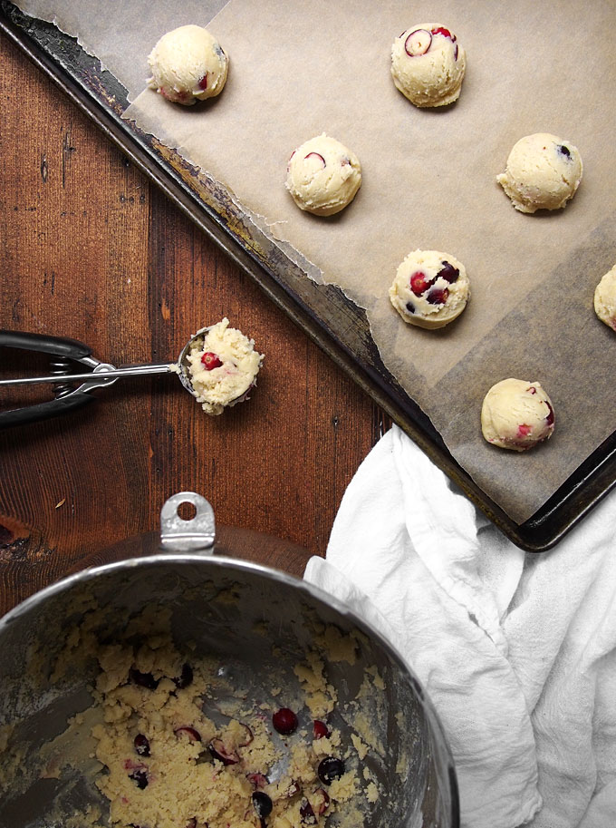 Fresh Cranberry Almond Soft Batch Cookies | The Kitchen Paper