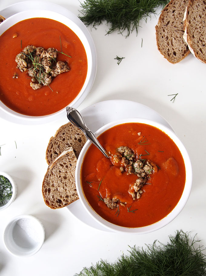 Tomato Sausage Fennel Soup | The Kitchen Paper