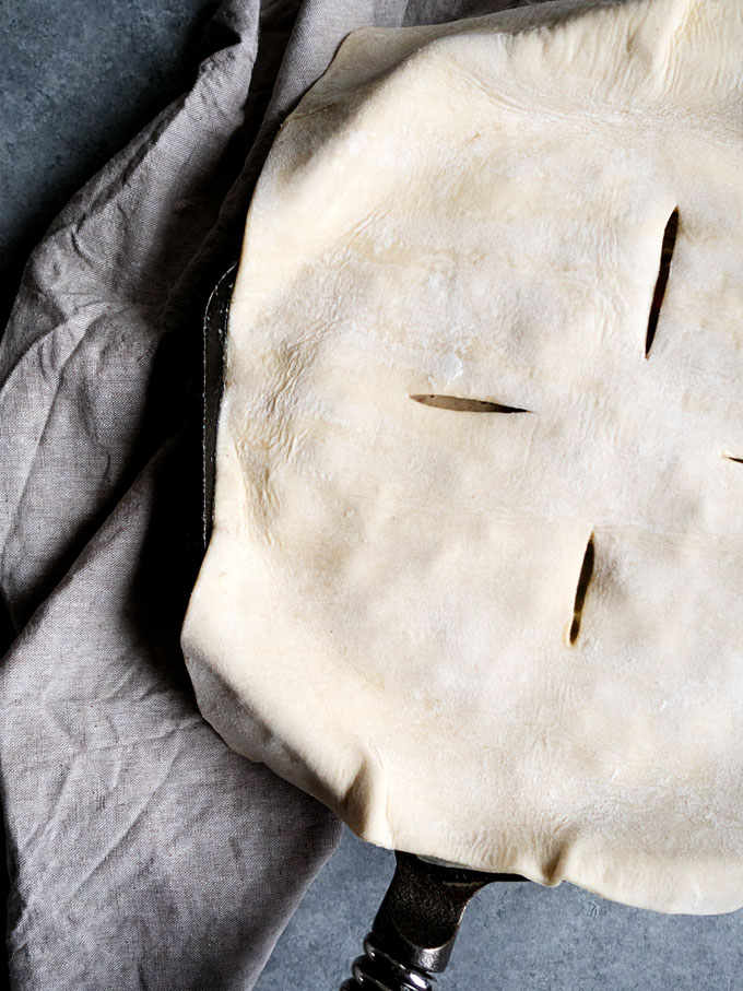 Wild Mushroom Chicken Skillet Pot Pie | thekitchenpaper.com