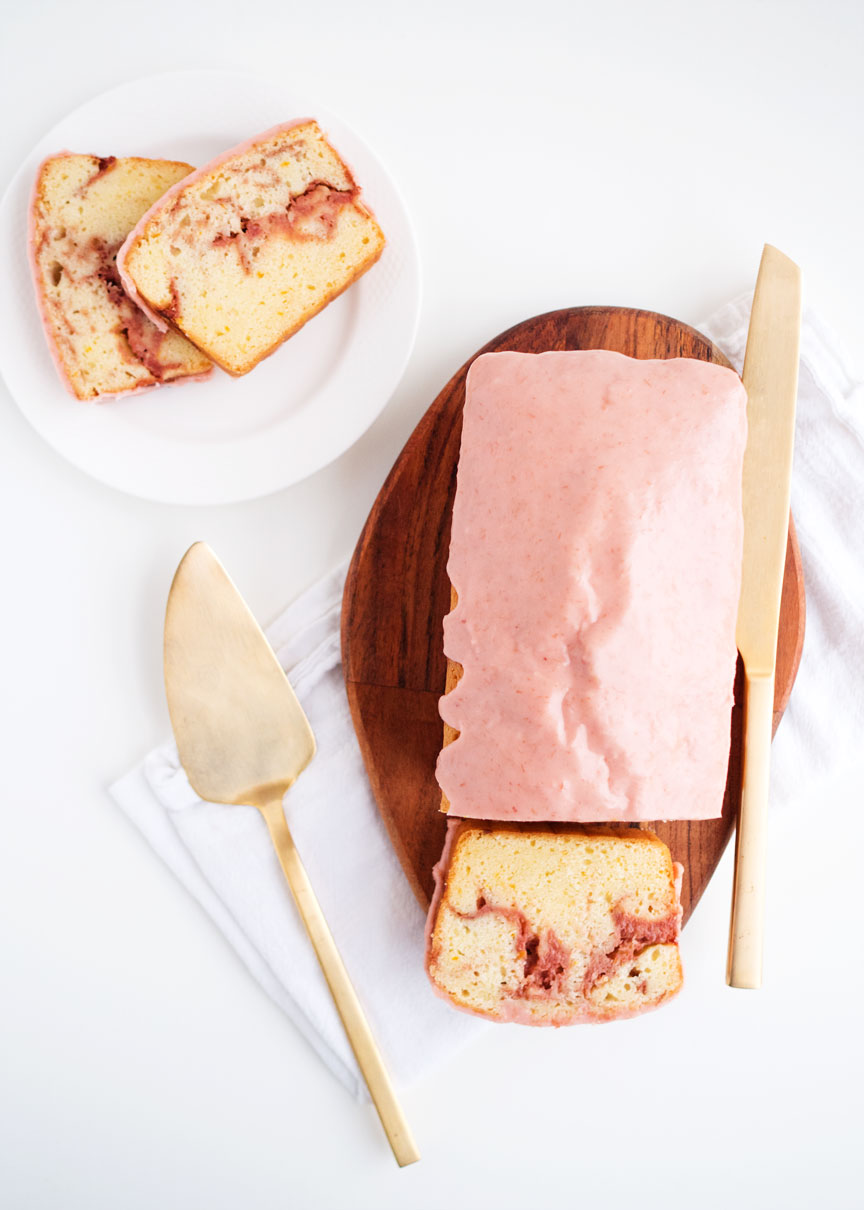 Orange Rhubarb Swirl Pound Cake | thekitchenpaper.com