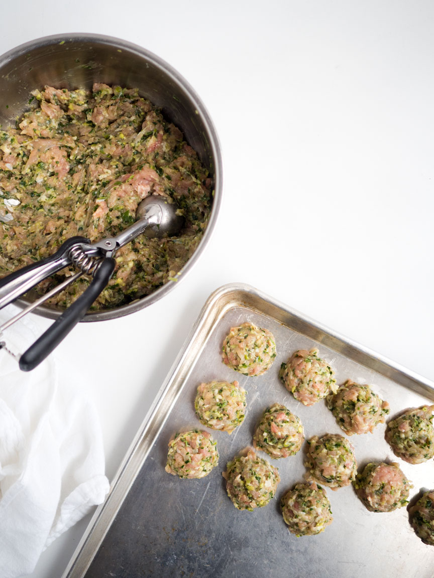 Lemongrass Chicken Kale Meatballs | thekitchenpaper.com