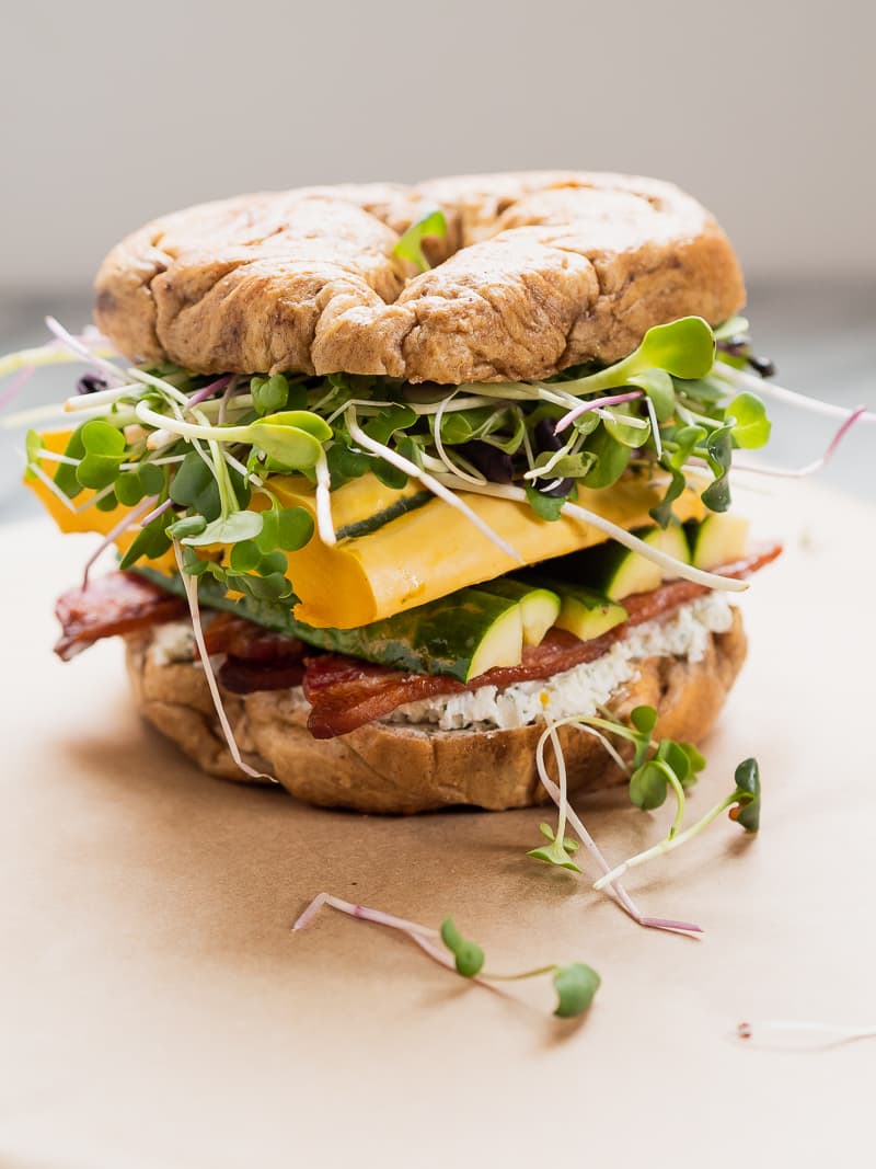 Fall Squash Sandwich on Pumpkin Spice Bagel | The Kitchen Paper