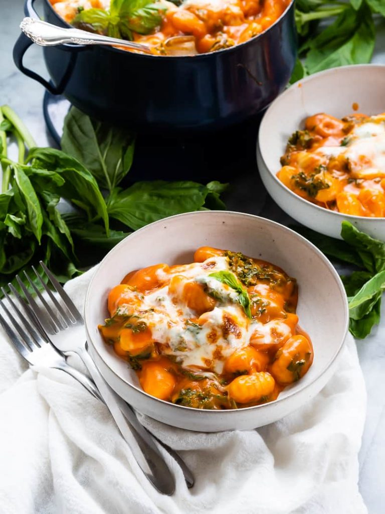 Red Pepper and Tomato Baked Gnocchi | The Kitchen Paper