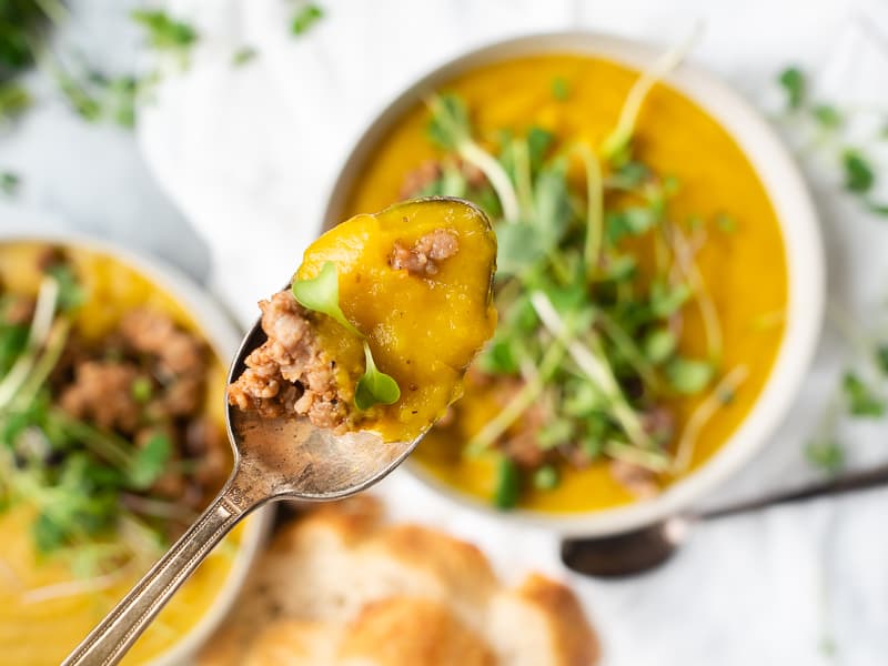 Turmeric Sausage Potato Soup Recipe | The Kitchen Paper