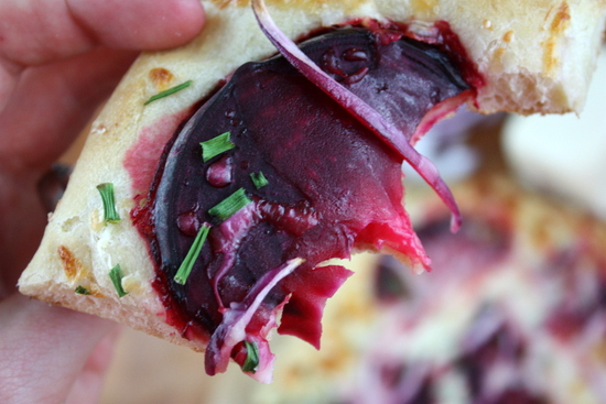 beet-onion-and-chive-flatbread | The Kitchen Paper