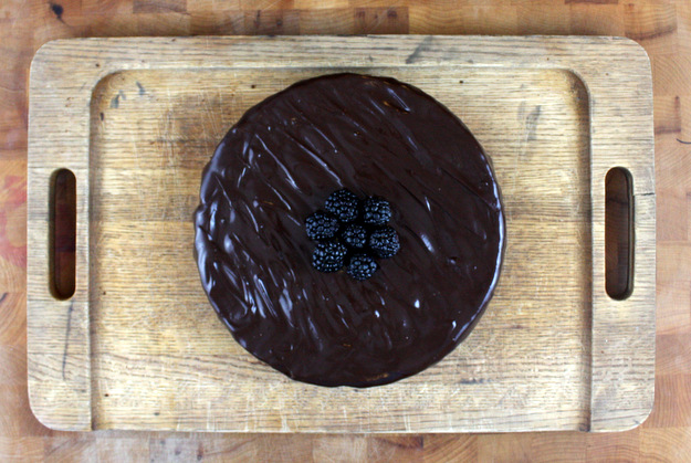 Flourless Chocolate Torte with Blackberry Coulis