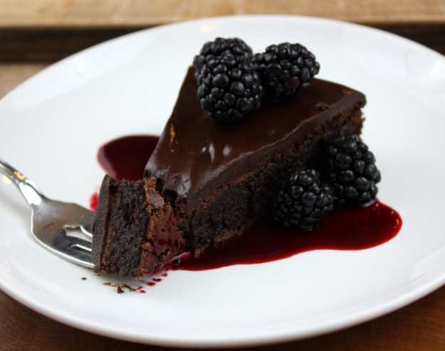 Flourless Chocolate Torte With Blackberry Coulis The Kitchen Paper