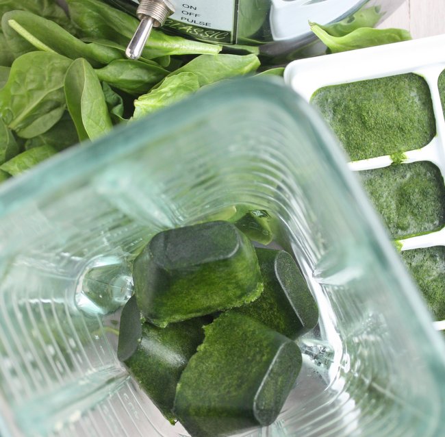 spinach ice cubes