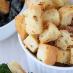 spiced garlic croutons