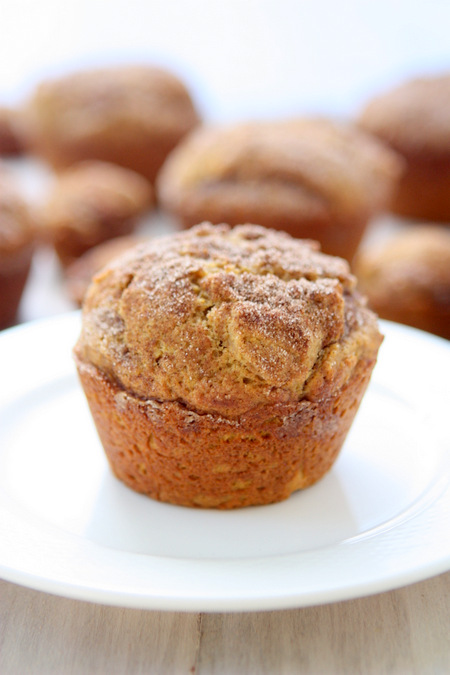 Cinnamon-Sugar Pumpkin Muffins | thekitchenpaper.com