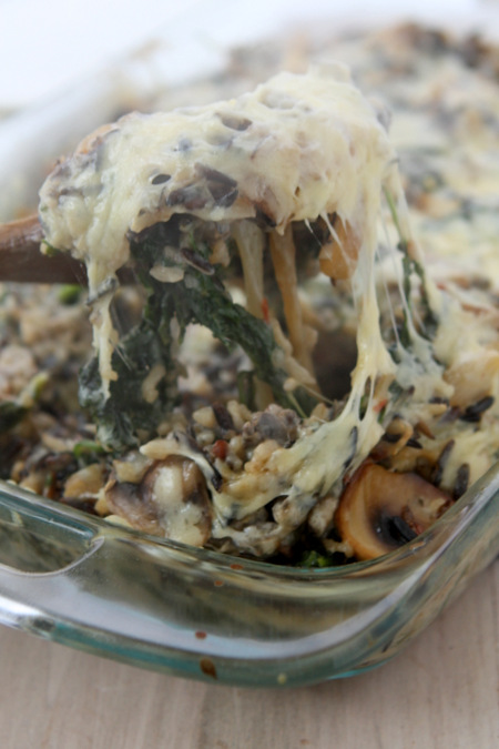 Mushroom Kale Wild Rice Casserole | thekitchenpaper.com
