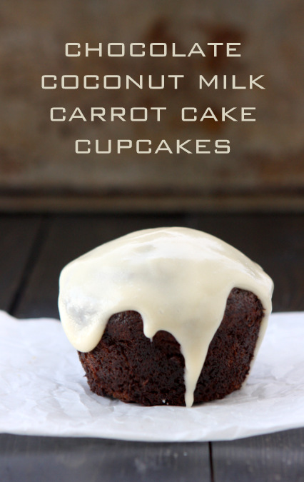 Chocolate Coconut Milk Carrot Cake Cupcakes | thekitchenpaper.com
