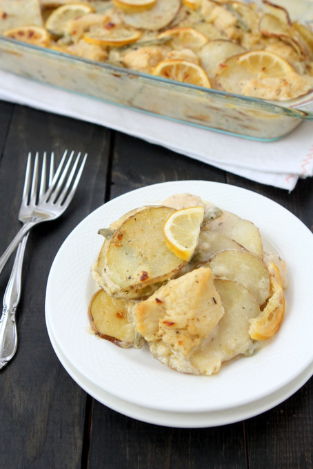 Lemon Chicken Potato Green Bean Casserole | thekitchenpaper.com