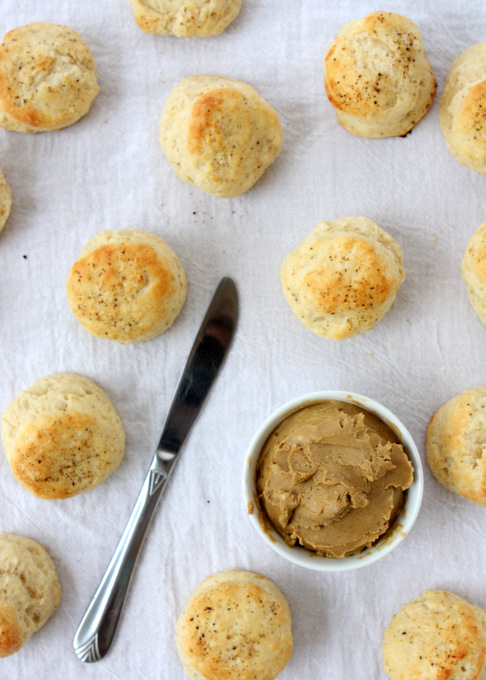 Black Pepper Biscuits with Bourbon Molasses Butter | thekitchenpaper.com