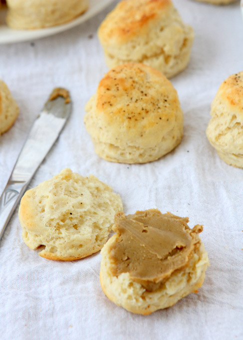Black Pepper Biscuits with Bourbon Molasses Butter | thekitchenpaper.com