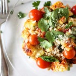 Elote Farro Tomato Salad {Mexican Street Corn Salad} | thekitchenpaper.com