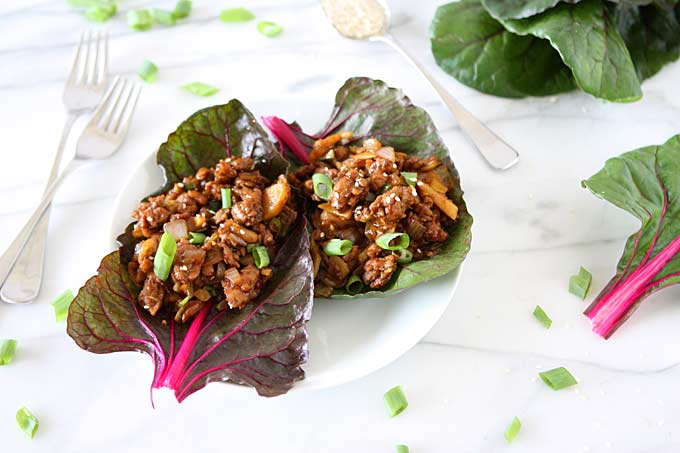 Asian Chicken Chard Wraps | thekitchenpaper.com