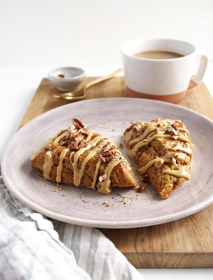Molasses Scones with Candied Ginger & Pecans | thekitchenpaper.com