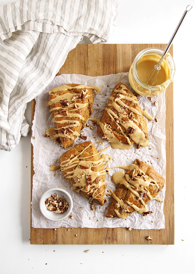 Molasses Scones with Candied Ginger & Pecans | thekitchenpaper.com