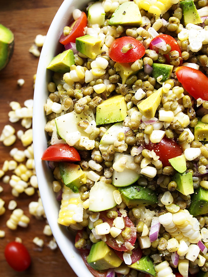 Summer Veggie Mung Bean Salad | thekitchenpaper.com