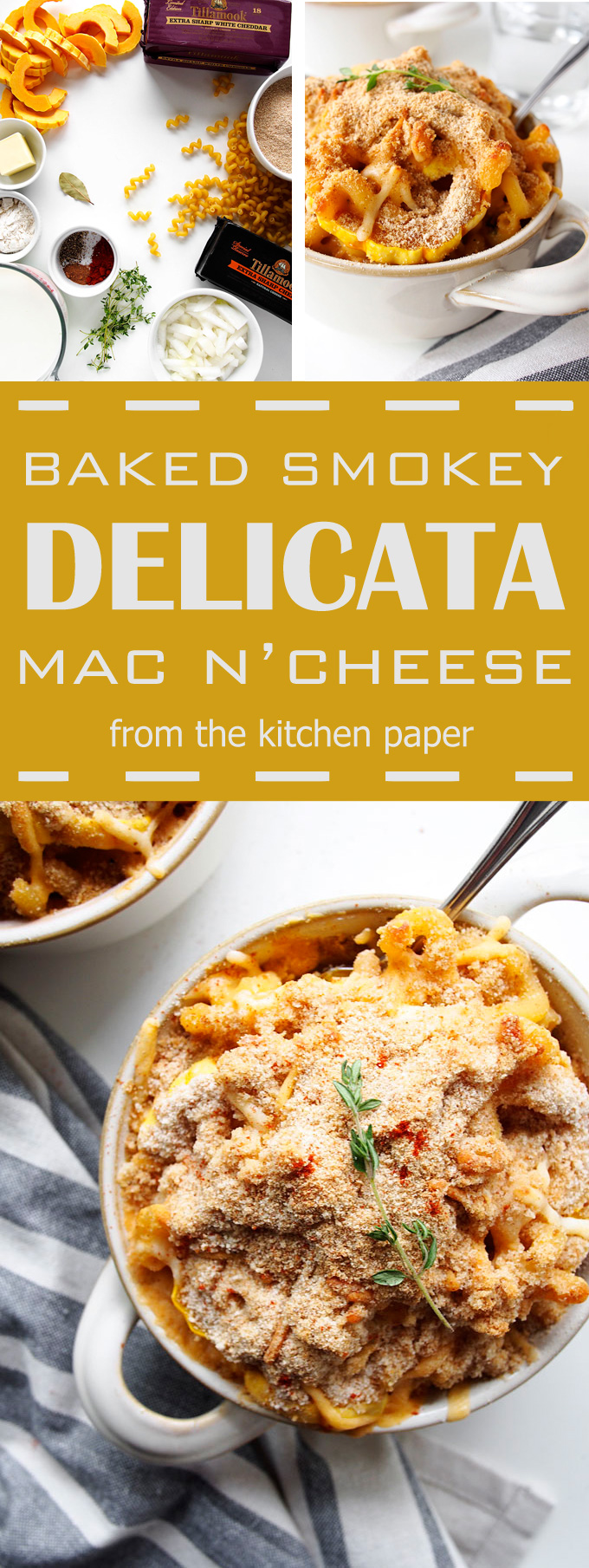 Smokey Delicata Baked Macaroni and Cheese | The Kitchen Paper