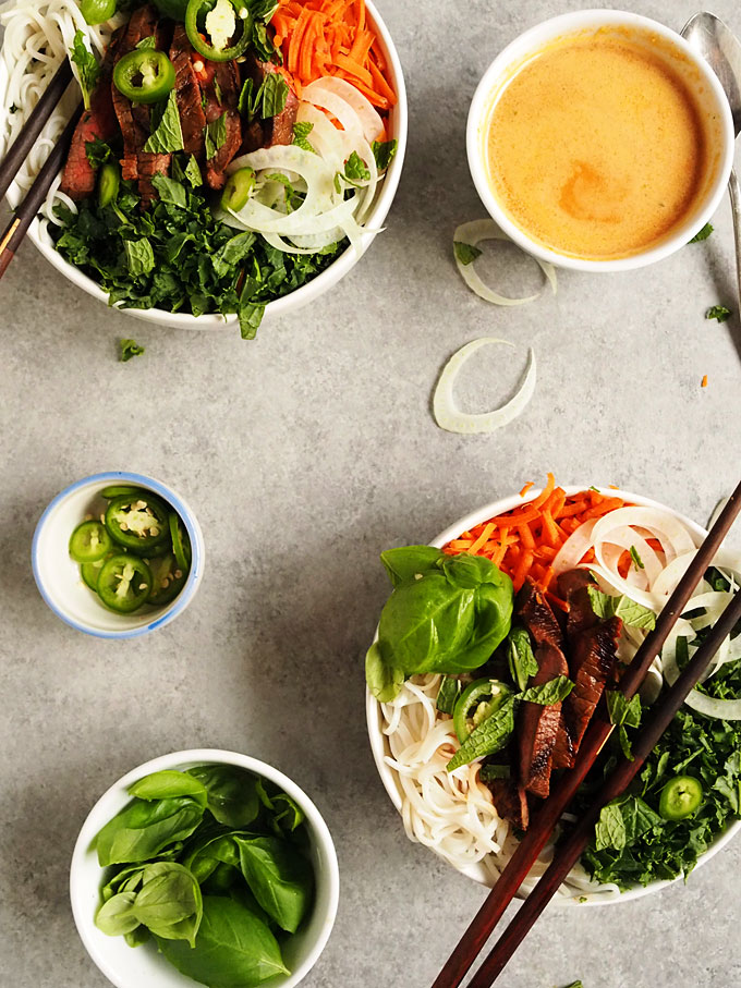 Easy Asian Fennel Beef Rice Noodle Bowls | thekitchenpaper.com