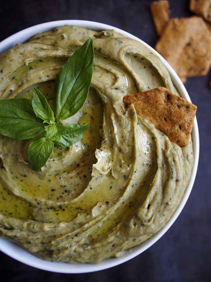 Basil Hummus Recipe | thekitchenpaper.com
