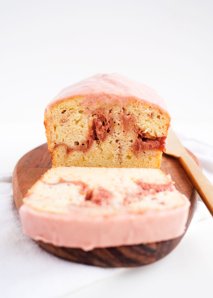 Orange Rhubarb Swirl Pound Cake | thekitchenpaper.com