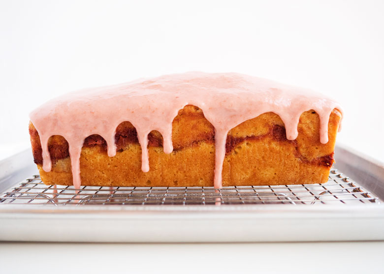 Orange Rhubarb Swirl Pound Cake | thekitchenpaper.com