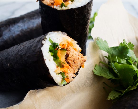 Korean Pulled Pork Nori Rolls | The Kitchen Paper