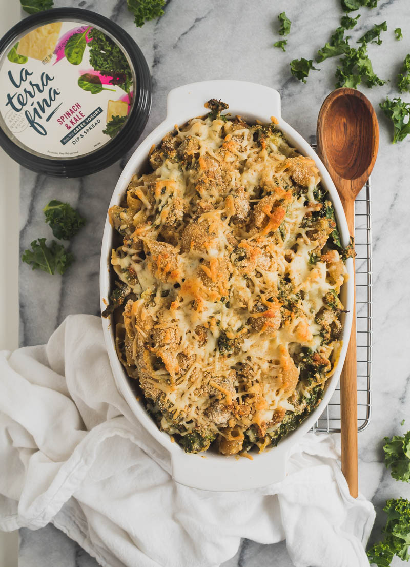 Spicy Sausage, Spinach, & Kale Baked Pasta | The Kitchen Paper