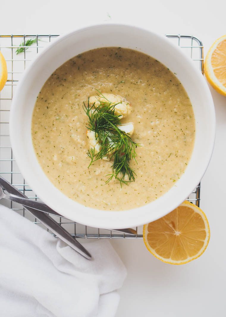 Dill Roasted Cauliflower Soup | The Kitchen Paper