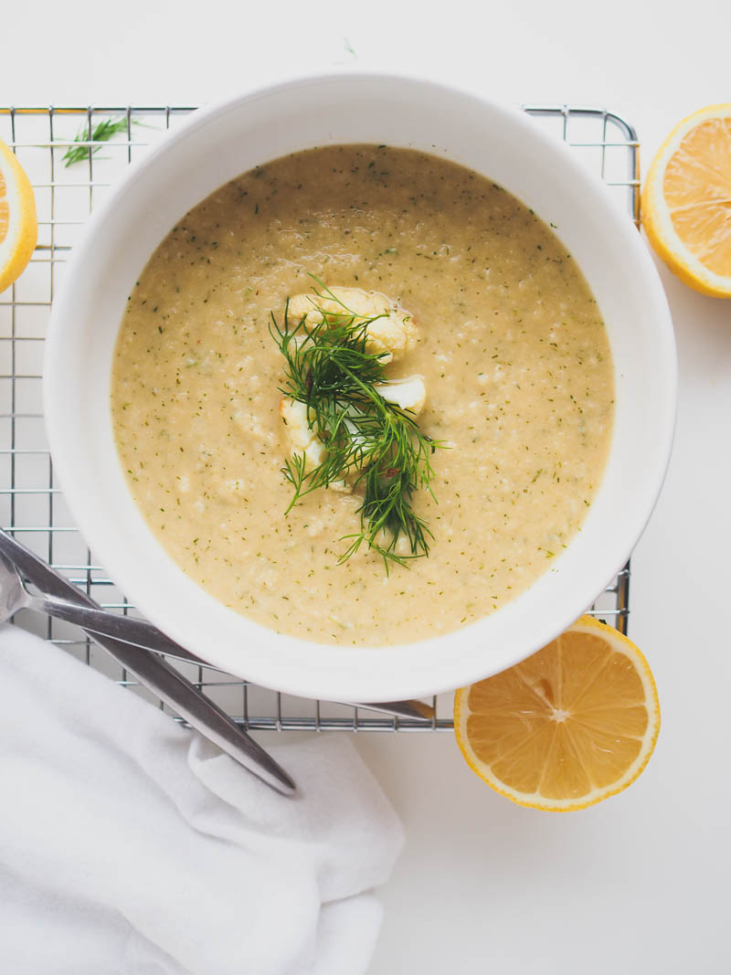 Dill Roasted Cauliflower Soup | The Kitchen Paper