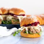 Cranberry Pulled Pork Sliders with Apple Fennel Slaw | The Kitchen Paper