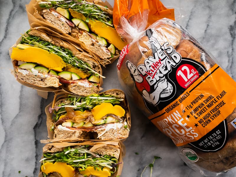 Fall Squash Sandwich on Pumpkin Spice Bagel | The Kitchen Paper