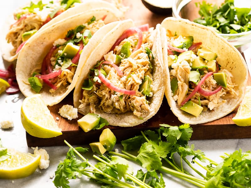 Slow Cooker Green Curry Chicken Tacos | The Kitchen Paper